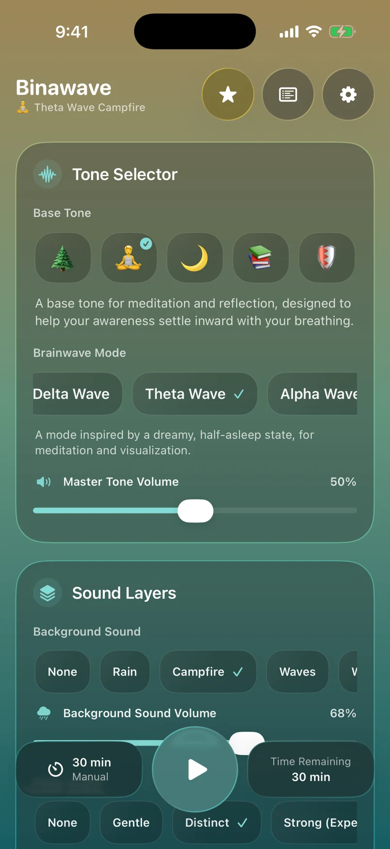 Binawave — Choose a tone (English UI)